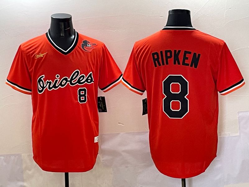 Men Baltimore Orioles 8 Ripken Orange Game 2025 Nike MLB Jersey style 50916